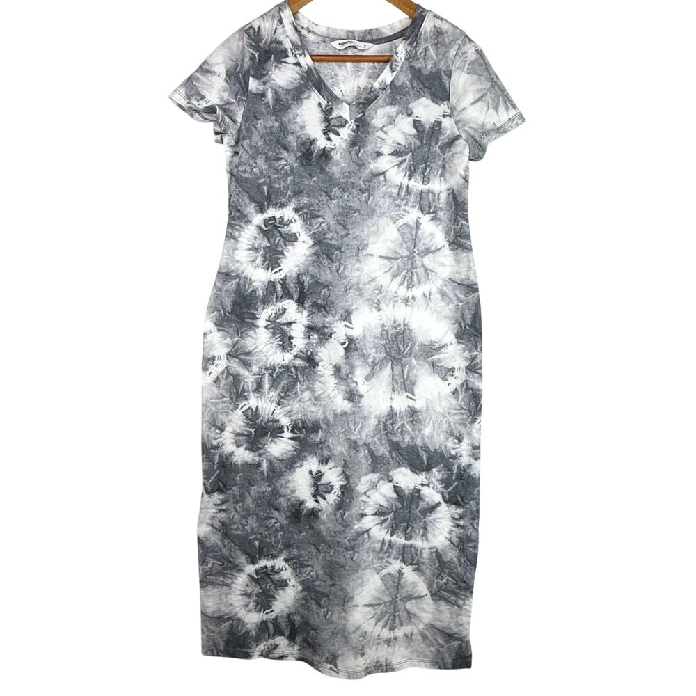 Sonoma Goods For Life B&W Tie Dye T-Shirt Dress Small